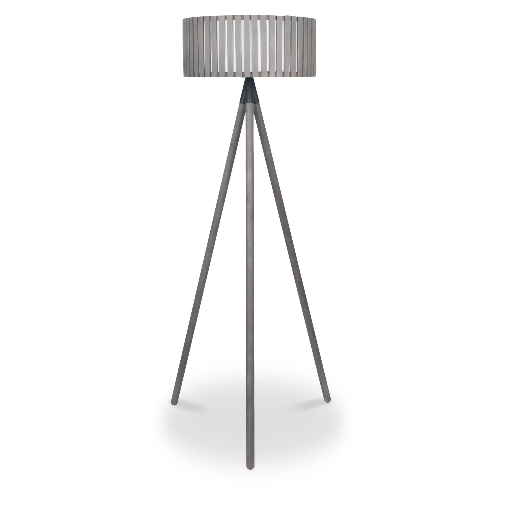 Rabanne Antique Wood Slat Tripod Floor Lamp from Roseland