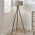 Rabanne Antique Wood Slat Tripod Floor Lamp from Roseland