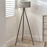 Rabanne Antique Wood Slat Tripod Floor Lamp from Roseland