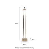Langston Satin Brass Metal 4 Post Floor Lamp from Roseland Furniture