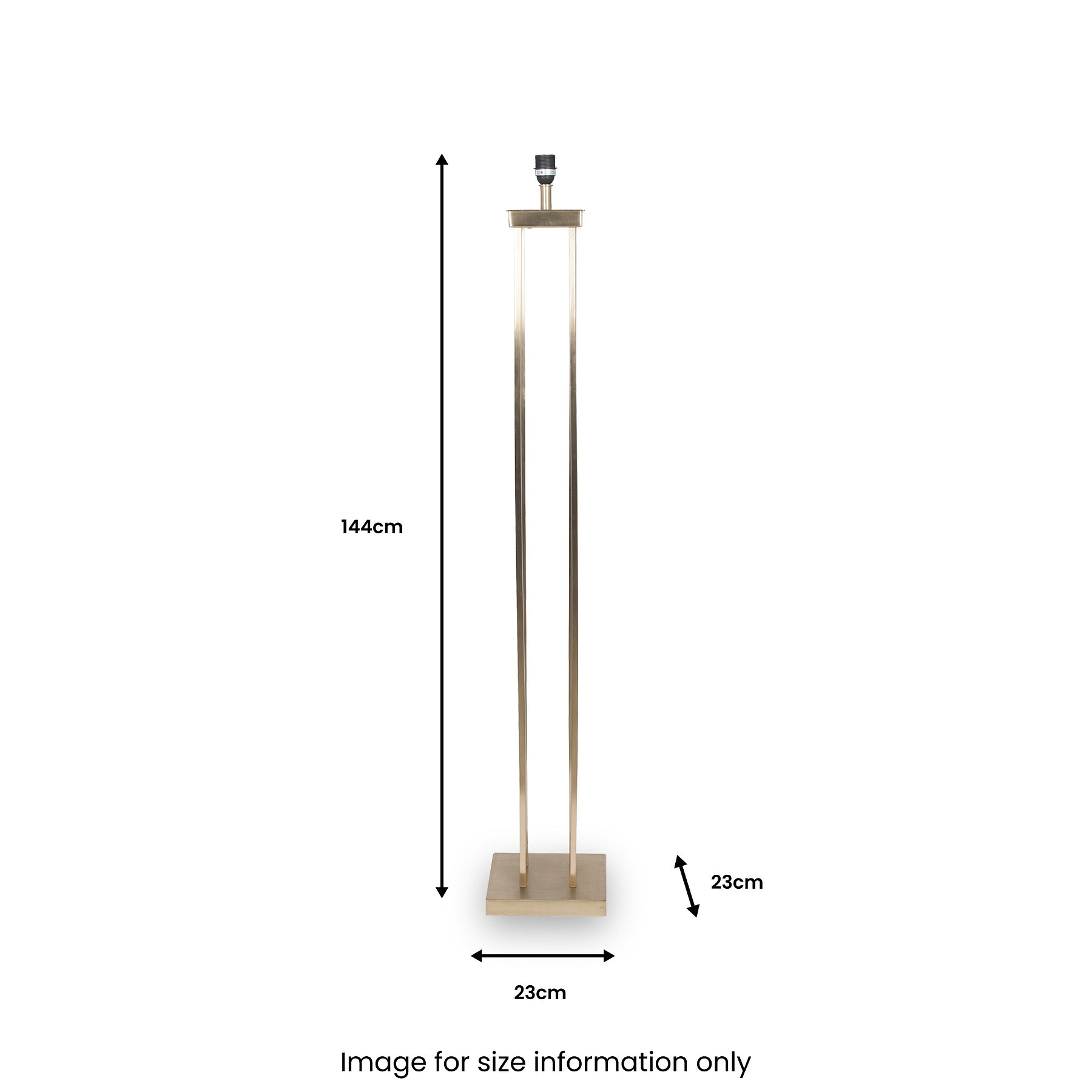 Langston Satin Brass Metal 4 Post Floor Lamp from Roseland Furniture