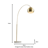 Feliciani Brushed Brass Metal and White Marble Floor Lamp
