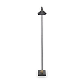 Canton Matt Black and Brass Metal Cone Floor Lamp