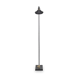 Canton Matt Black and Brass Metal Cone Floor Lamp
