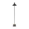Canton Matt Black and Brass Metal Cone Floor Lamp