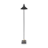 Canton Matt Black and Brass Metal Cone Floor Lamp