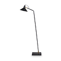 Canton Matt Black and Brass Metal Cone Floor Lamp