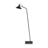 Canton Matt Black and Brass Metal Cone Floor Lamp