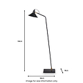 Canton Matt Black and Brass Metal Cone Floor Lamp
