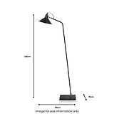 Canton Matt Black and Brass Metal Cone Floor Lamp