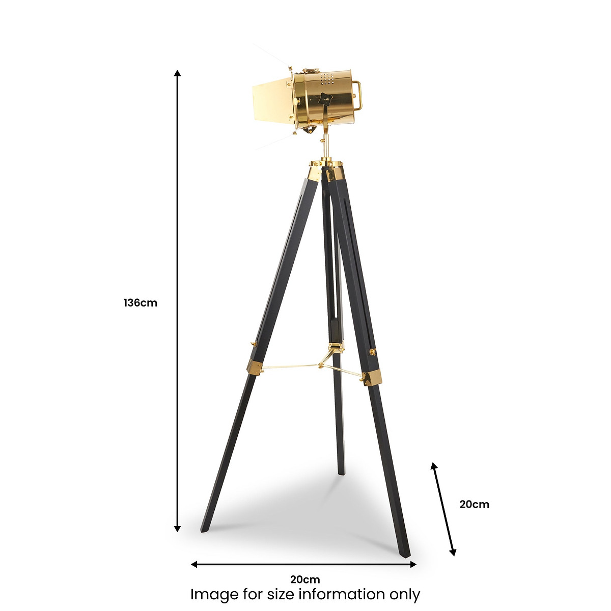 Hereford Gold and Black Tripod Floor Lamp