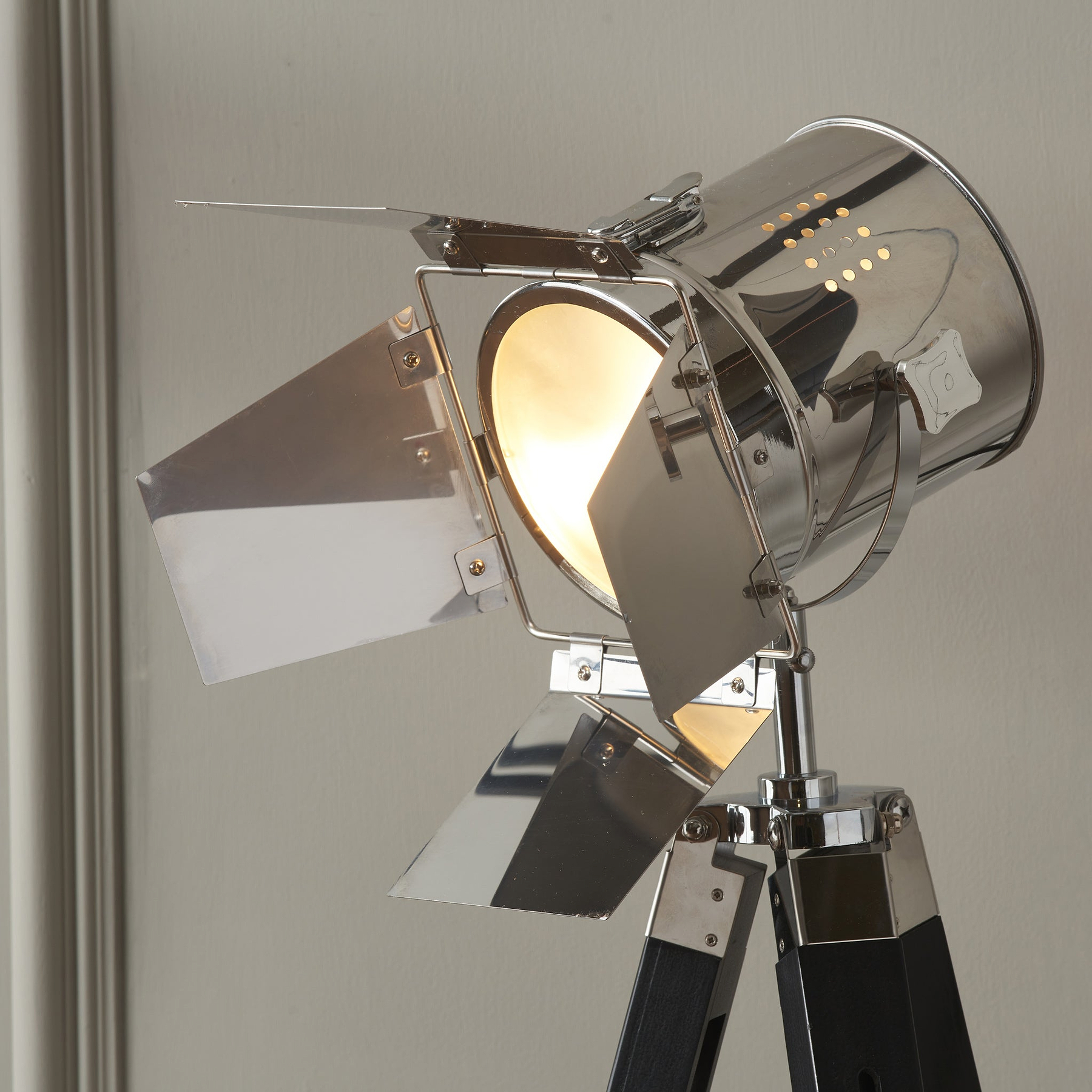 Hereford Silver and Black Tripod Floor Lamp