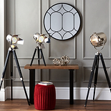 Hereford Silver and Black Tripod Floor Lamp