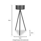 Rabanne Slatted Black Wood Tripod Floor Lamp