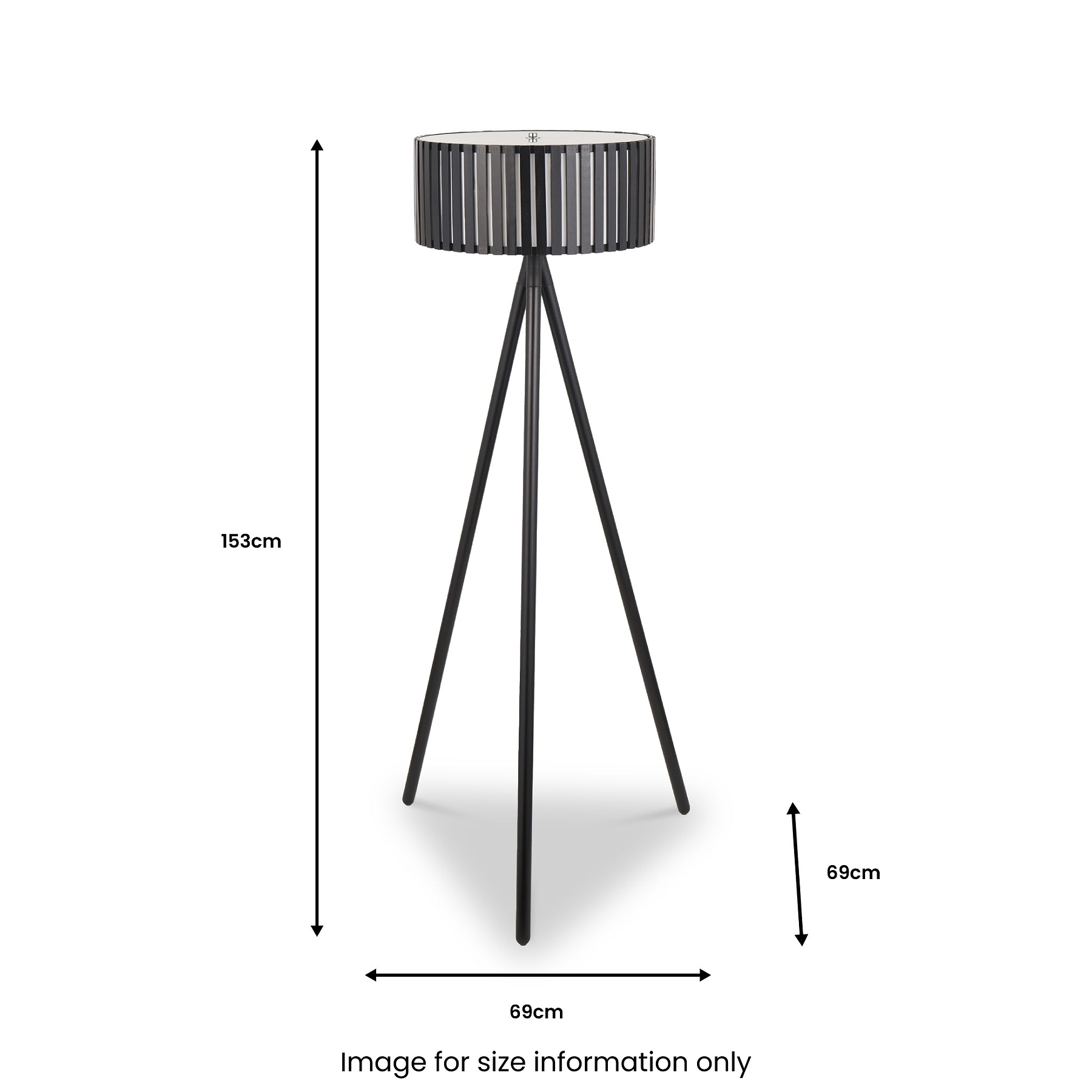 Rabanne Slatted Black Wood Tripod Floor Lamp