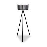 Rabanne Slatted Black Wood Tripod Floor Lamp