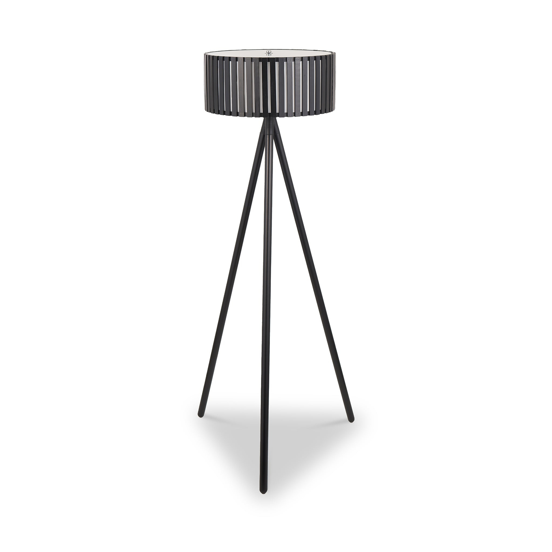 Rabanne Slatted Black Wood Tripod Floor Lamp