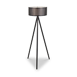 Rabanne Slatted Black Wood Tripod Floor Lamp from Roseland Furniture