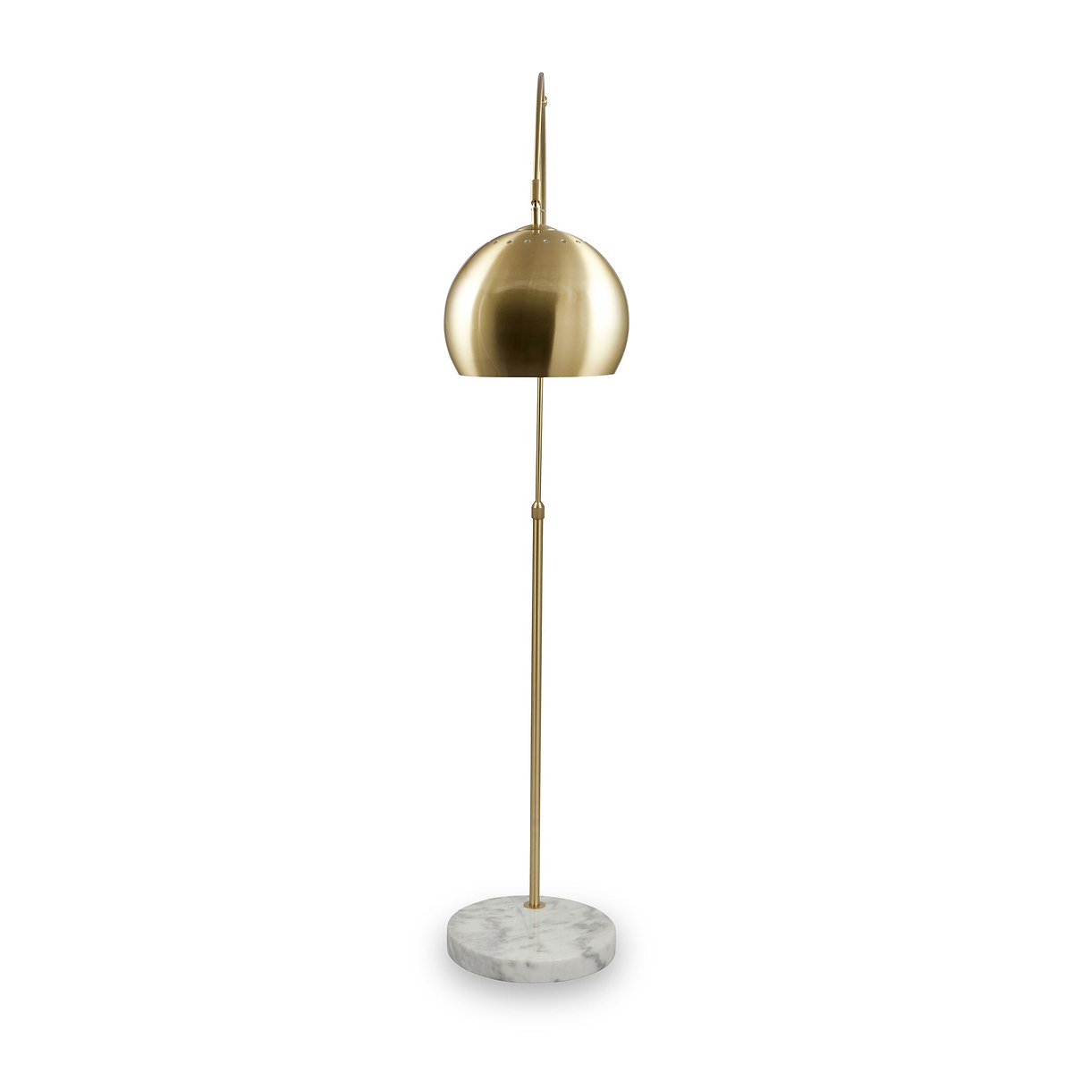 Feliciani Brushed Brass Metal and White Marble Floor Lamp