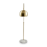 Feliciani Brushed Brass Metal and White Marble Floor Lamp