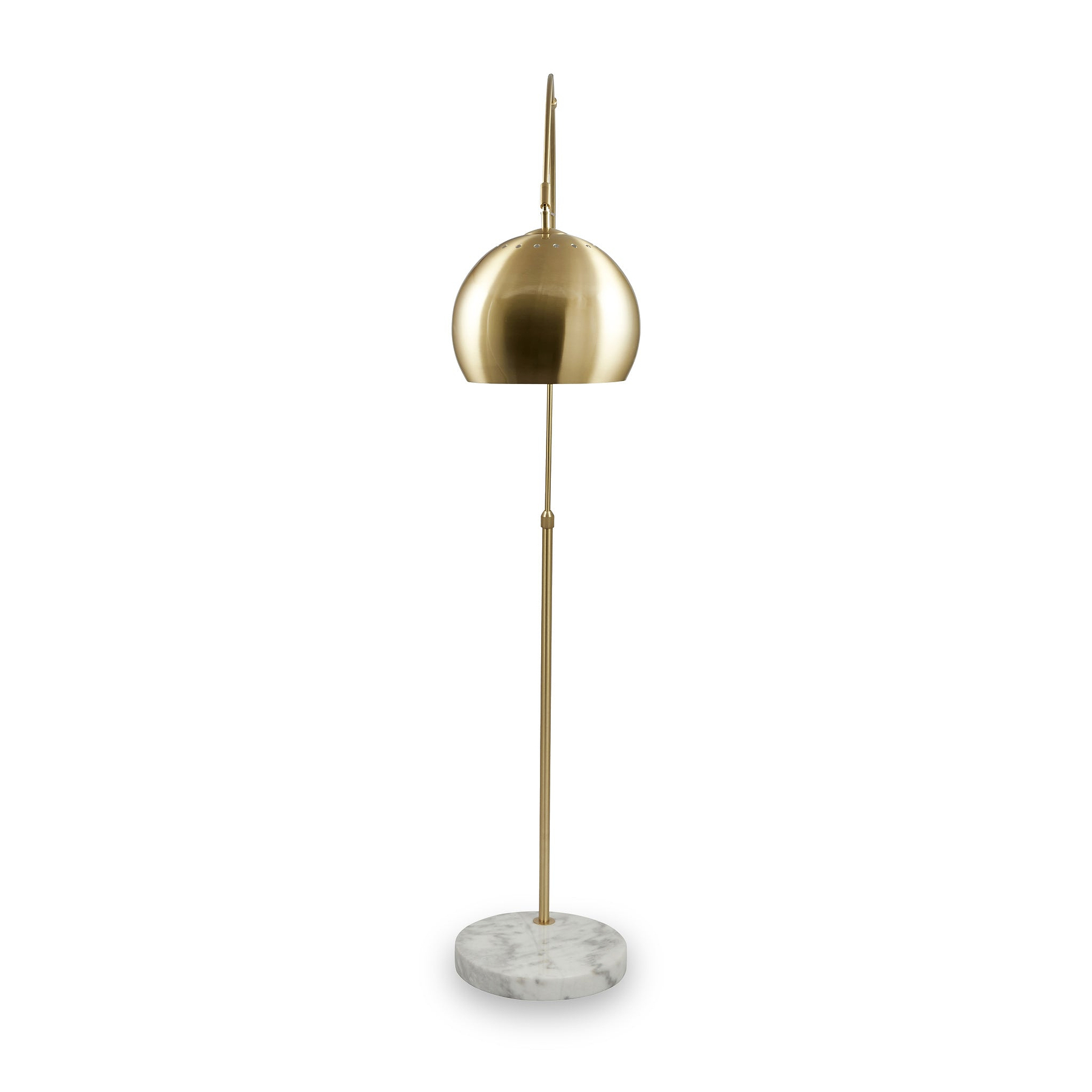 Feliciani Brushed Brass Metal and White Marble Floor Lamp