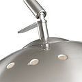 Feliciani Brushed Silver Metal and White Marble Floor Lamp