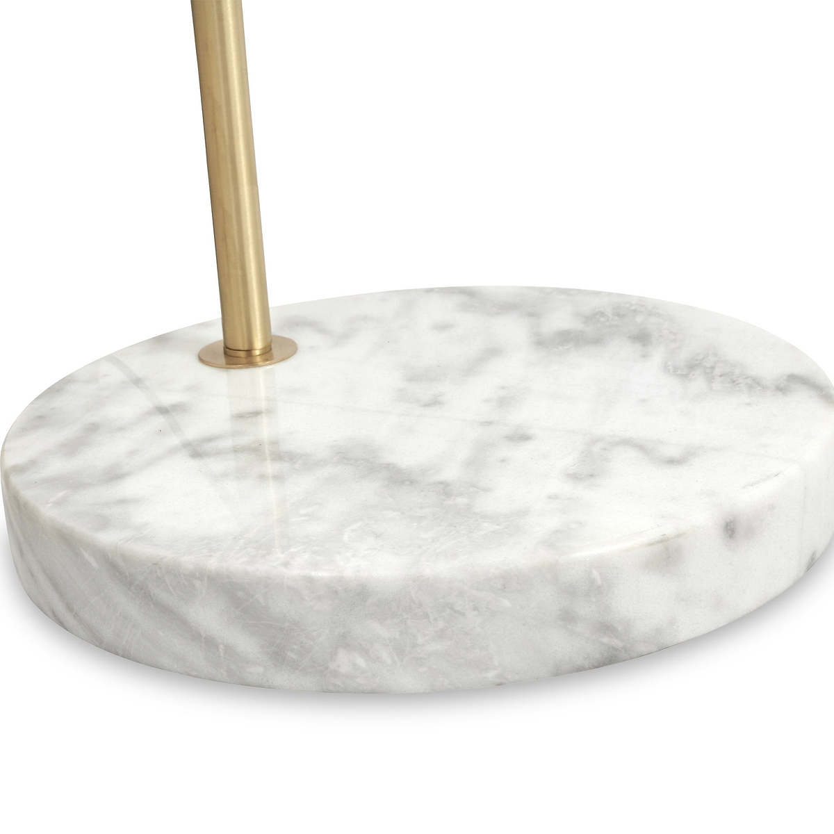 Feliciani Brushed Brass Metal and White Marble Floor Lamp