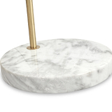 Feliciani Brushed Brass Metal and White Marble Floor Lamp
