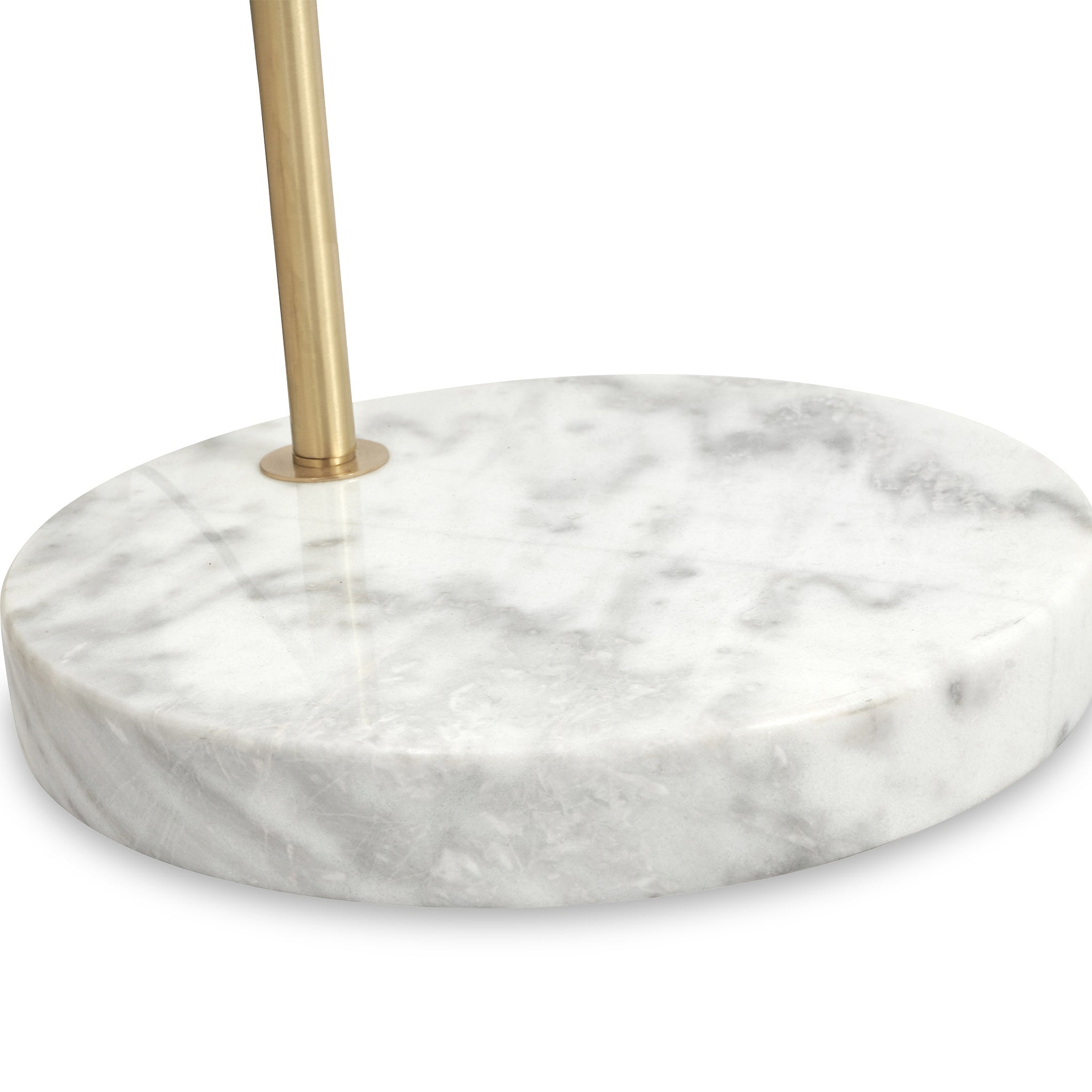 Feliciani Brushed Brass Metal and White Marble Floor Lamp