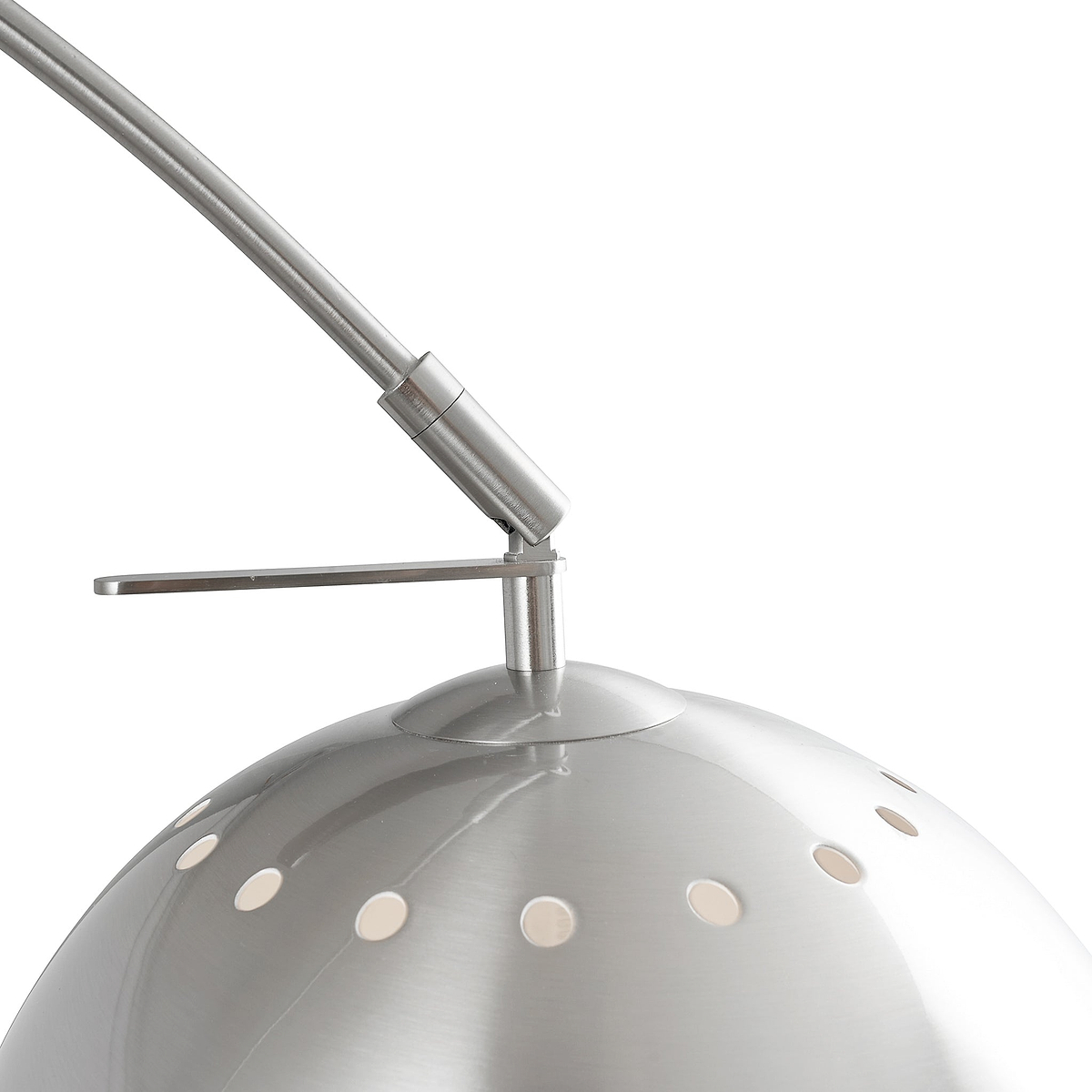 Feliciani Brushed Silver Metal and White Marble Floor Lamp