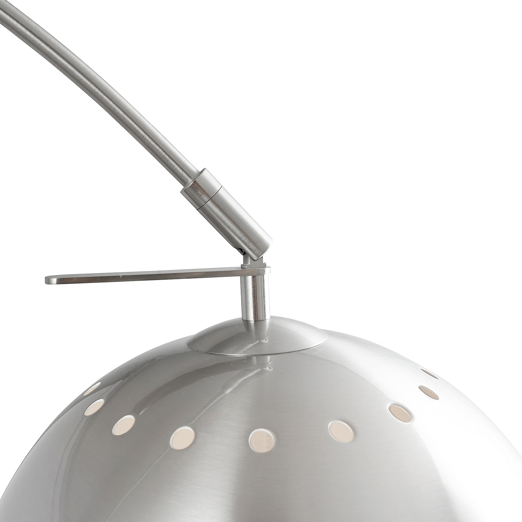Feliciani Brushed Silver Metal and White Marble Floor Lamp
