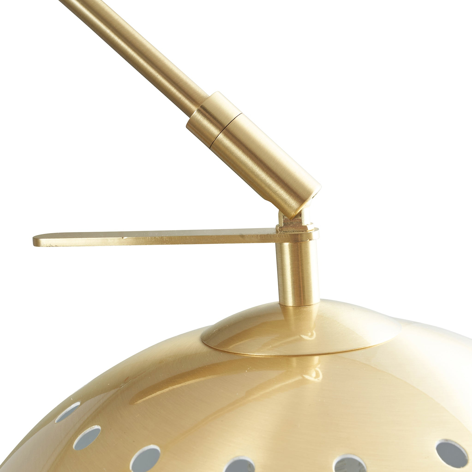 Feliciani Brushed Brass Metal and White Marble Floor Lamp