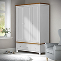 Farrow Grey Triple Wardrobe with Storage Drawers from Roseland Furniture