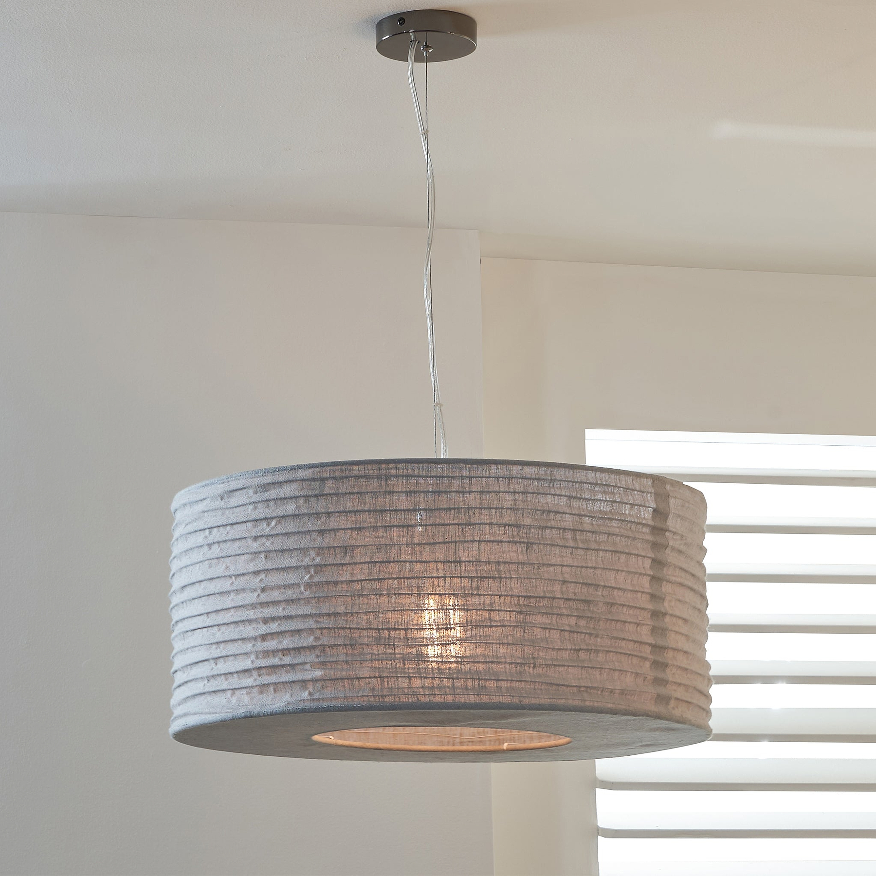 Patpong 50cm Grey Jute Easy Fit Pendant for living room
