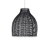 Caswell Black Rattan Coche Pendant from Roseland Furniture