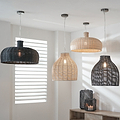 Caswell Black Rattan Coche Pendant