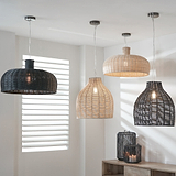 Caswell Black Rattan Coche Pendant