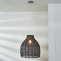 Caswell Black Rattan Coche Pendant for living room