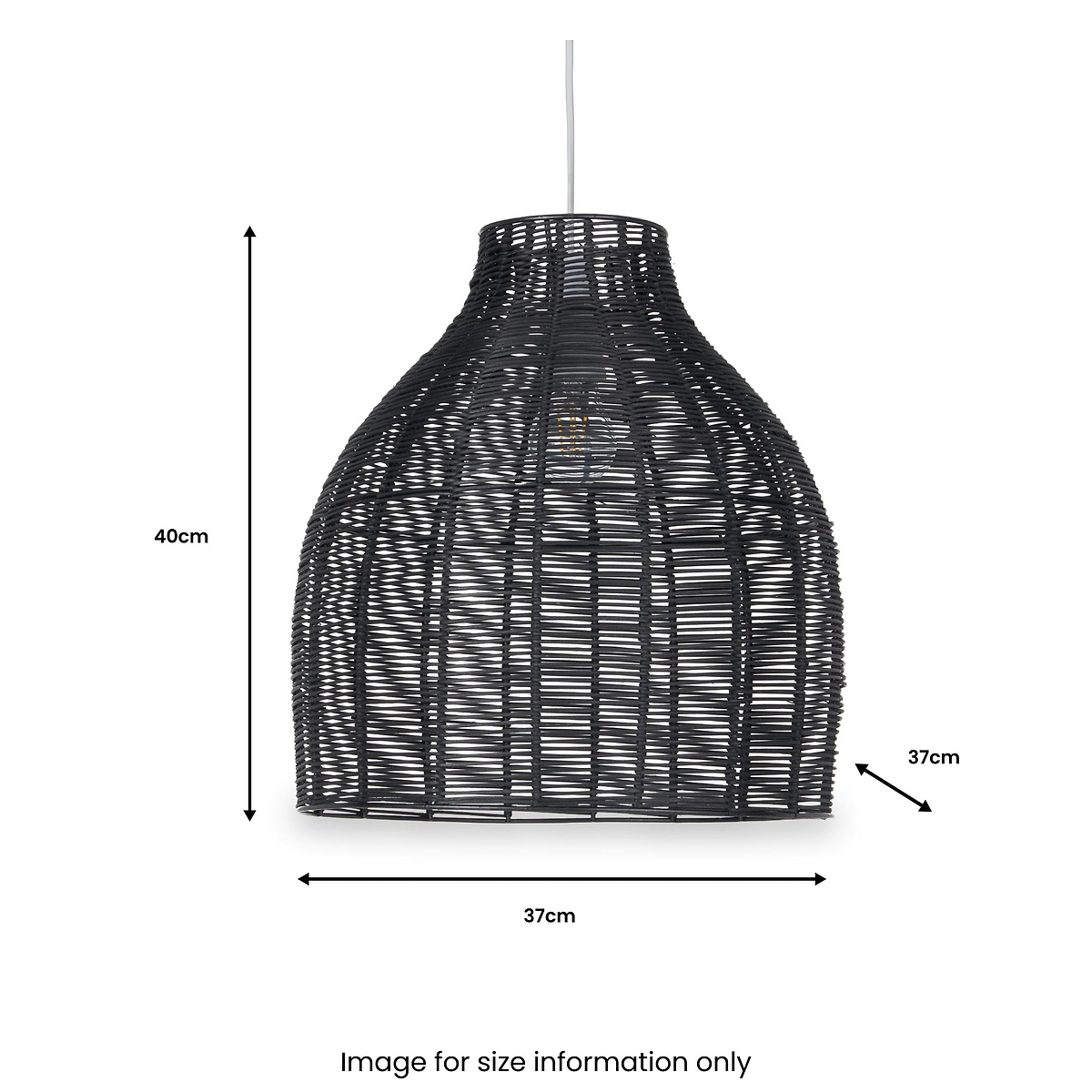 Caswell Black Rattan Coche Pendant
