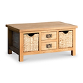 Surrey Oak Coffee Table with Baskets by Roseland Furniture
