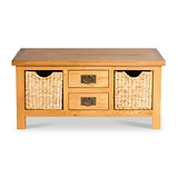 Surrey Oak Coffee Table with Baskets by Roseland Furniture