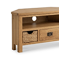 Surrey Oak Corner TV Stand with Baskets by Roseland Furniture