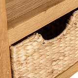 Surrey Oak Corner TV Stand with Baskets by Roseland Furniture
