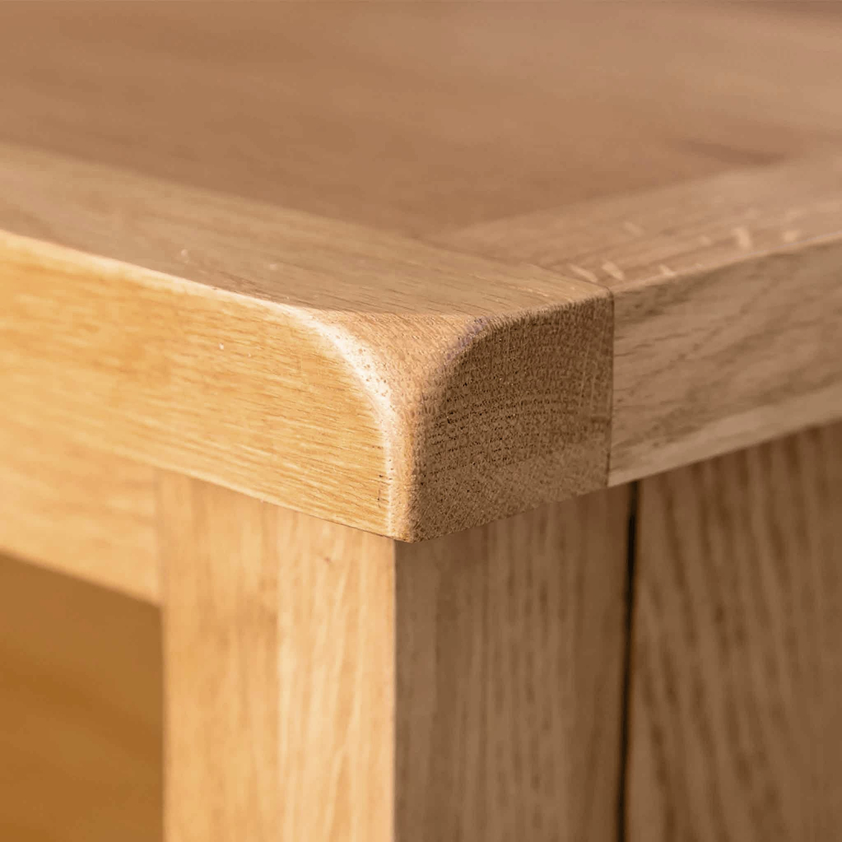 Surrey Oak Corner TV Stand with Baskets by Roseland Furniture