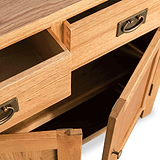 Surrey Oak Mini Sideboard - Close up of Inside Cupboard