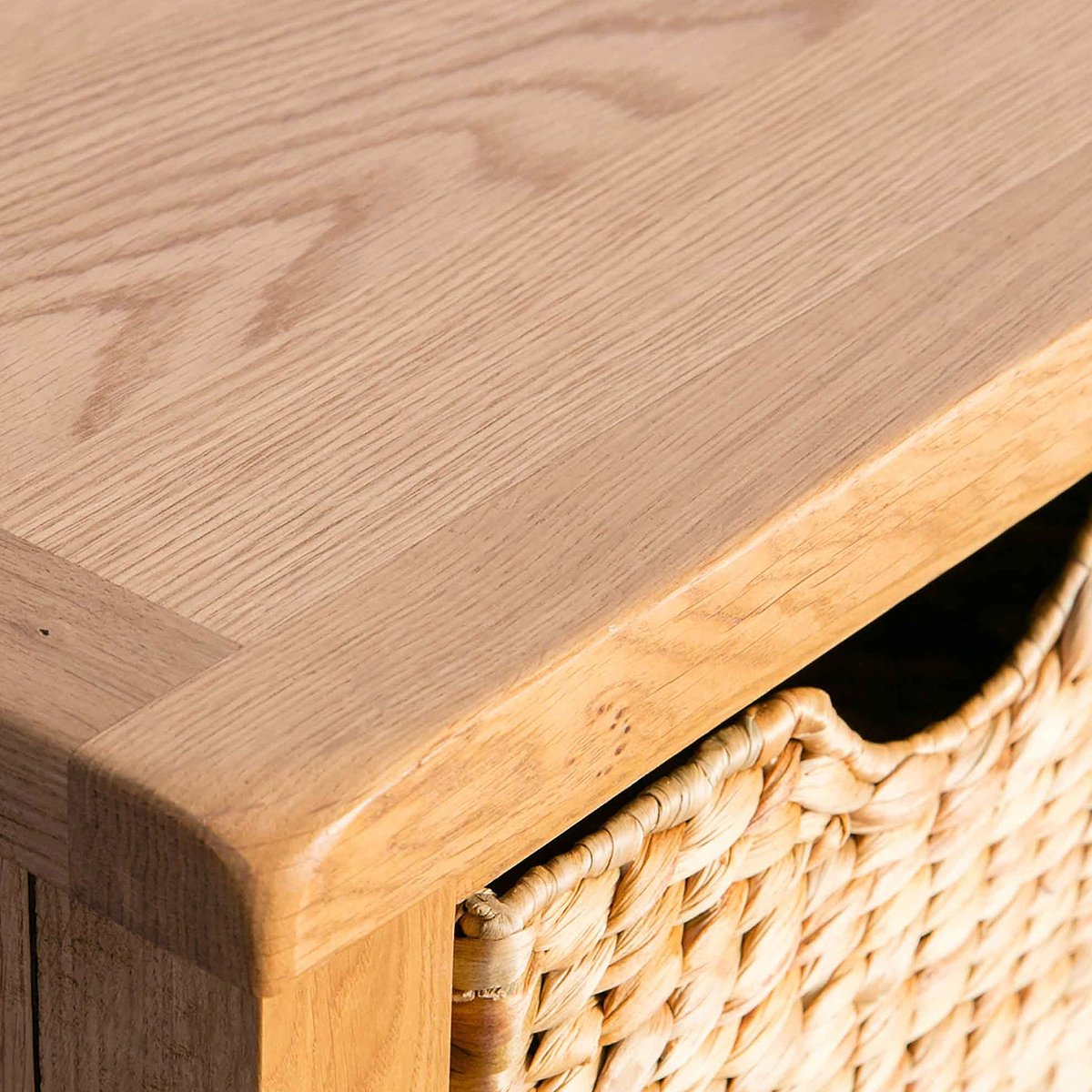 Surrey Oak Coffee Table with Baskets by Roseland Furniture