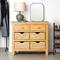 London Oak Console Table with Baskets for country style hallway r entryway