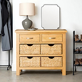 London Oak Console Table with Baskets for country style hallway r entryway