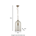 Cloche Clear Glass and Antique Brass Rimmed Pendant for Living Room