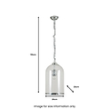 Cloche Clear Glass and Silver Pendant